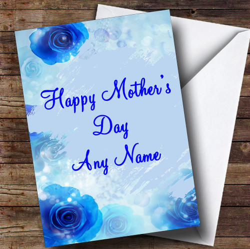 Pretty Blue Flowers Personalized Mother's Day Greetings Greetings Card