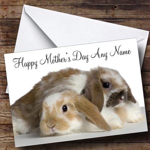 Cute Rabbits Personalized Mother's Day Greetings Greetings Card