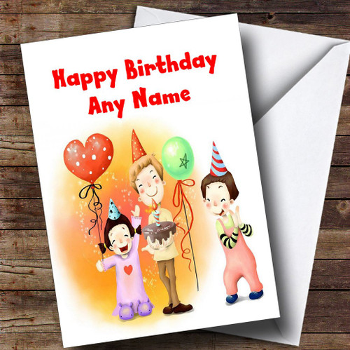 Fun Party Personalized Children's Birthday Greetings Greetings Card