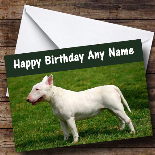 Bull Terrier Personalized Birthday Greetings Greetings Card