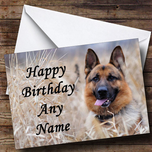 German Shepherd Dog Personalized Birthday Greetings Greetings Card