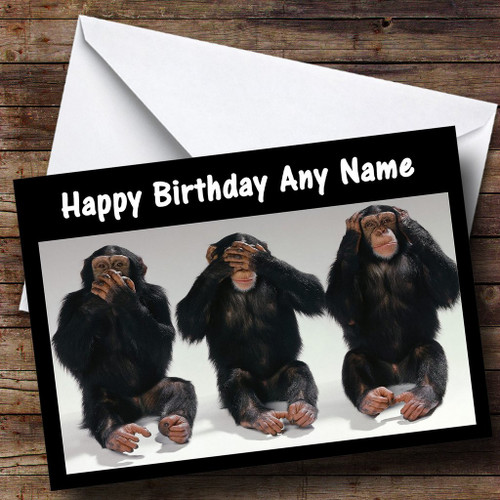 Cheeky Monkeys Personalized Birthday Greetings Greetings Card