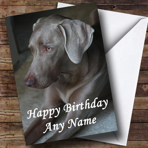 Gorgeous Weimaraner Dog Personalized Birthday Greetings Greetings Card Gorgeous Weimaraner Dog Personalized Birthday Greetings Greetings Card
