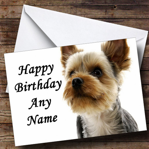 Yorkshire Terrier Dog Personalized Birthday Greetings Greetings Card