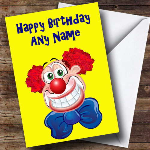 Yellow Clown Personalized Birthday Greetings Greetings Card Yellow Clown Personalized Birthday Greetings Greetings Card