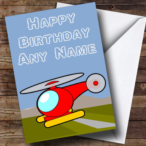 Red Helicopter Personalized Birthday Greetings Greetings Card Red Helicopter Personalized Birthday Greetings Greetings Card
