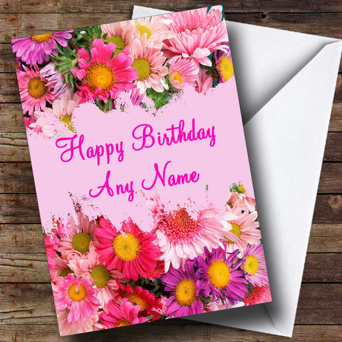 Pretty Flowers Personalized Birthday Greetings Greetings Card