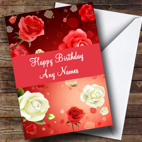 Romantic Roses Personalized Birthday Greetings Greetings Card Romantic Roses Personalized Birthday Greetings Greetings Card