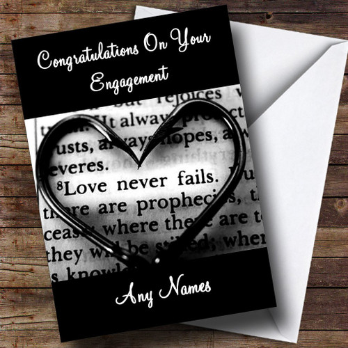 Love Script Personalized Engagement Greetings Greetings Card