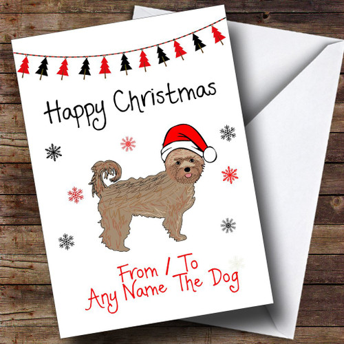 Yorkshire Terrier From Or To The Dog Pet Personalized Christmas Holiday Greetings Greetings Card