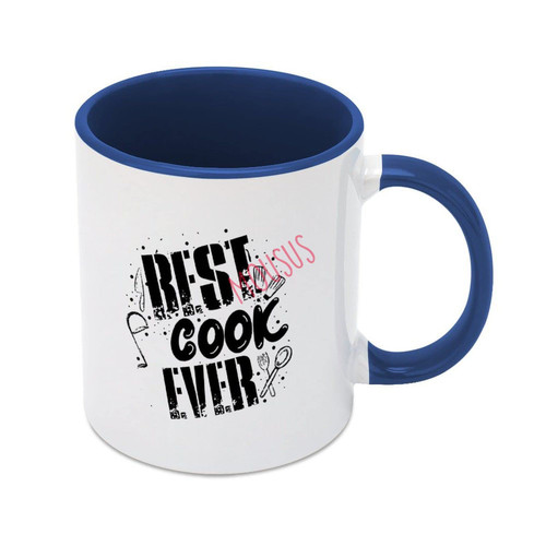 Two Tone Blue Mug Best Cook Ever Funny Coffee Mug Cup, Tea Mug Gift 11 OZ