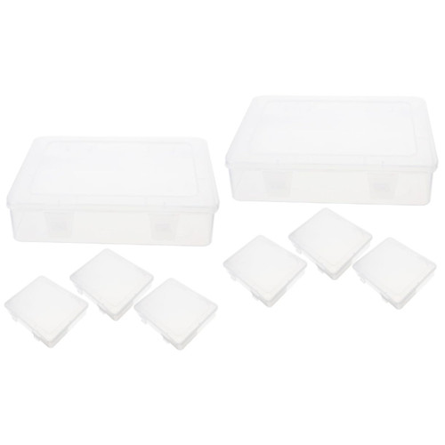 BESTOYARD 8 pcs transparent storage box plastic container jewelry storage organizer plastic organizer bins bead storage containers screw organizers clear storage bins with lids beads holder