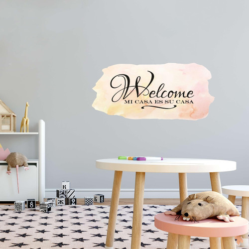 Welcome Mi Casa ES Su casa Welcome Themed Wall Decal Decoration Welcome My House is Your House Easy Decor - Size: 40 in x 20 in