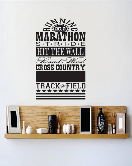 Design with Vinyl RE 2 C 2249 Running 26.2 Marathon Image Quote Vinyl Wall Decal Sticker, 16 x 24", Black Design with Vinyl RE 2 C 2249 Running 26.2 Marathon Image Quote Vinyl Wall Decal Sticker, 16 x 24", Black