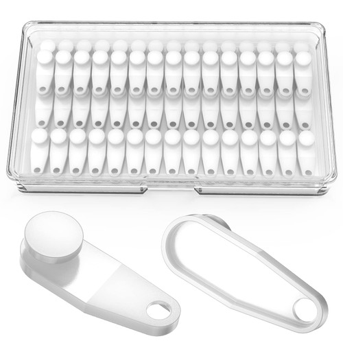 Traverse Rod Slides for Curtain 60PCS, Snap-in Replacement Traverse Rod Carrier Slides for Curtain Window Door Shower White Plastic