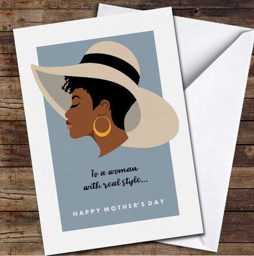 Mother With Hat Personalized Mother's Day Card