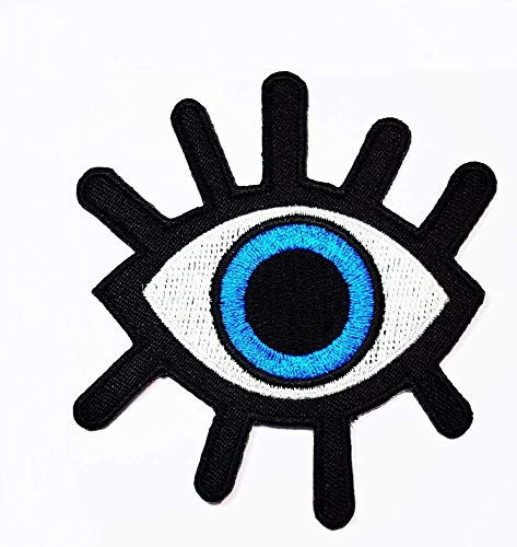 Blue Eye patch Cartoon Children Kids Embroidered Iron patch / Sew On Patch Clothes Bag T-Shirt Jeans Biker Badge Applique