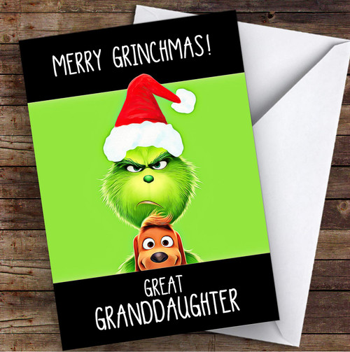 Great Granddaughter Grinchmas Personalized Christmas Holiday Greetings Card