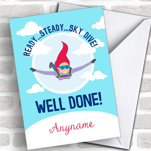 Sky Diving Challenge Well Done Personalized Greetings Greetings Card