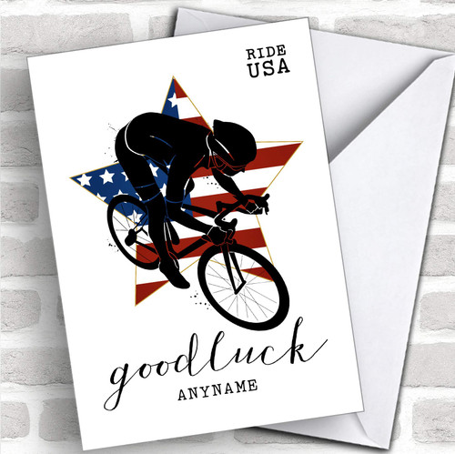 Ride USA Good Luck Personalized Good Luck Greetings Card