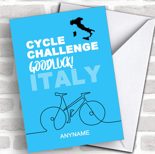 Cycle Italy Challenge Good Luck Personalized Good Luck Greetings Card
