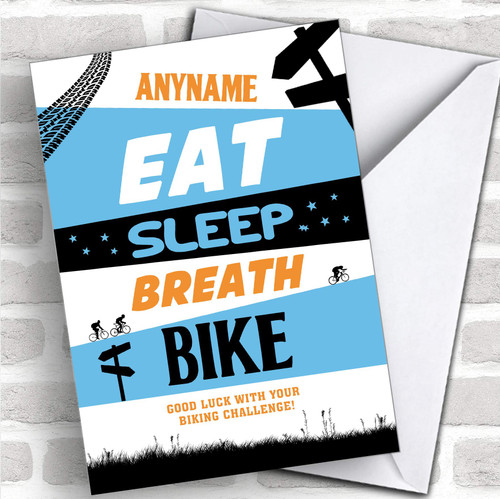 Eat Sleep Breath Bike Good Luck Personalized Good Luck Greetings Card