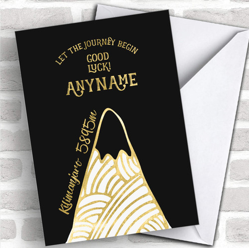 Kilimanjaro Gold Style Good Luck Personalized Good Luck Greetings Card