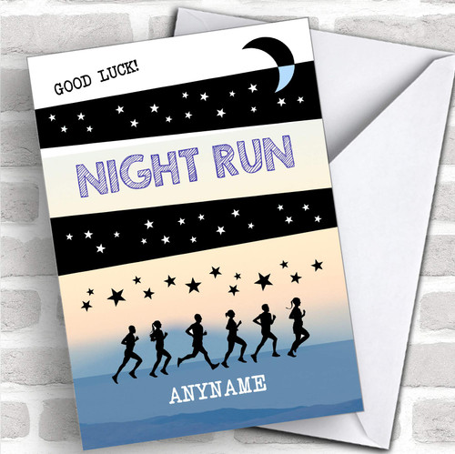 Night Run Good Luck Personalized Good Luck Greetings Card
