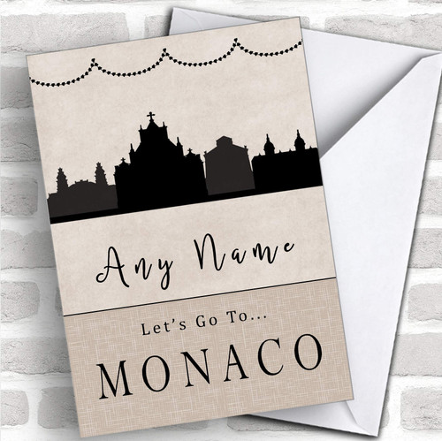 Surprise Let's Go to Monaco Personalized Greetings Greetings Card