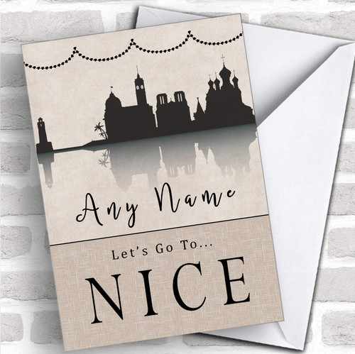 Surprise Let's Go to Nice Personalized Greetings Greetings Card