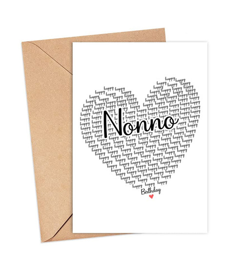 GavinsDesigns Happy Birthday Nonno Card - Cute Happy Birthday - Birthday Greeting Card - Sweet Birthday Card For Nonno - Anniversary-Thank You Card - Heart Happy Birthday Mom - I Love You Nonno Card