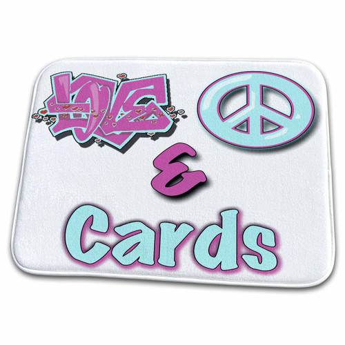 3dRose Love Peace and Cards Pastel Blue and Purple - Bathroom Bath Rug Mats (rug-122350-1) 3dRose Love Peace and Cards Pastel Blue and Purple - Bathroom Bath Rug Mats (rug-122350-1)
