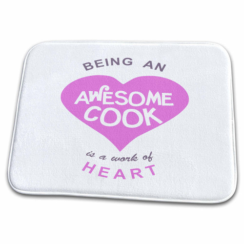 3dRose Being an Awesome Cook is a Work of Heart - Pink -... - Bathroom Bath Rug Mats (rug-183860-1)