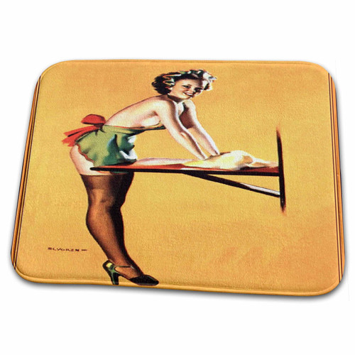 3dRose Print of Elvgren Pinup in The Dough - Bathroom Bath Rug Mats (rug-204152-1)