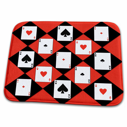 3dRose Playing Cards. Cool Design. Red and Black. Popular... - Bathroom Bath Rug Mats (rug-218683-1)