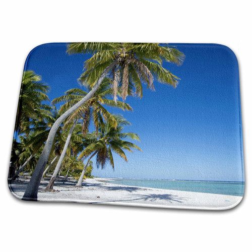 3dRose Cook Islands, Palm Trees and White Sand Beach. - Bathroom Bath Rug Mats (rug-228568-1)