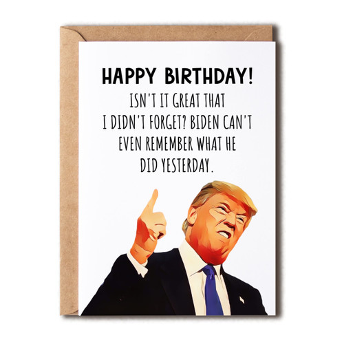 OystersPearl Happy Birthday Donald Trump Card - Funny Trump Birthday Card - Happy Birthday Card - Special Card For The Birthday Guy