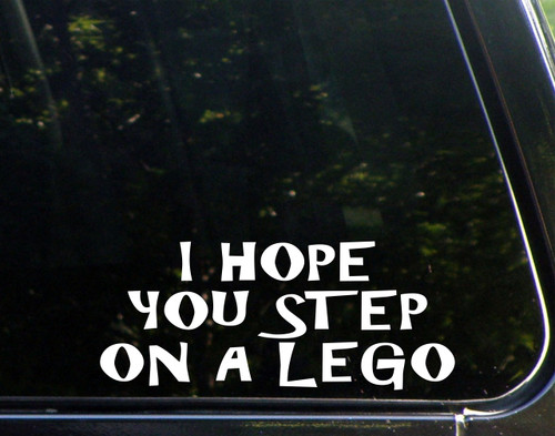 Sweet Tea Decals I Hope You Step On A Lego - 8 3/4" x 3 3/4" - Vinyl Die Cut Decal/Bumper Sticker for Windows, Trucks, Cars, Laptops, Macbooks, Etc.