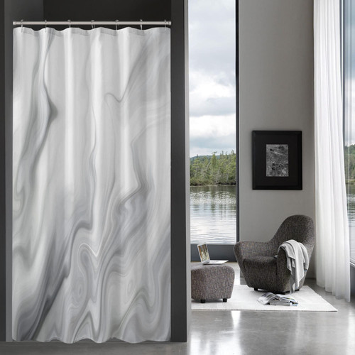 MitoVilla Small Stall Shower Curtain 36 x 72, Grey Half Size Shower Curtain, Marble 36 inch Fabric Shower Curtain Set with Hooks, Abstract White Grey Narrow Shower Curtain for Bathroom Decor MitoVilla Small Stall Shower Curtain 36 x 72, Grey Half Size Shower Curtain, Marble 36 inch Fabric Shower Curtain Set with Hooks, Abstract White Grey Narrow Shower Curtain for Bathroom Decor