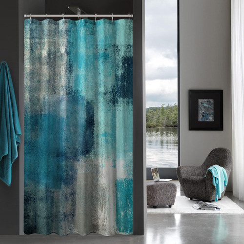 MitoVilla Small Stall Shower Curtain 36 x 72, Teal Blue Half Size Narrow Shower Curtain for Bathroom Decor, Turquoise Green Abstract 36 inch Fabric Shower Curtain Set with Hooks MitoVilla Small Stall Shower Curtain 36 x 72, Teal Blue Half Size Narrow Shower Curtain for Bathroom Decor, Turquoise Green Abstract 36 inch Fabric Shower Curtain Set with Hooks