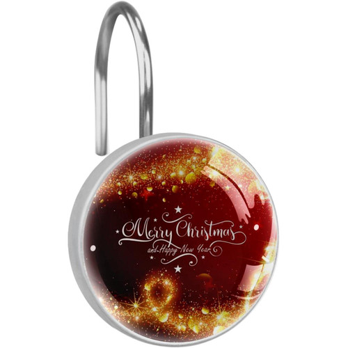 Shower Curtain Hooks, Rust Proof Shower Curtain Rings for Bathroom, Decorative Shower Curtain Hooks Hangers for Shower Curtain Rod, Set of 12, Merry Christmas Elk Golden Snowflakes Shower Curtain Hooks, Rust Proof Shower Curtain Rings for Bathroom, Decorative Shower Curtain Hooks Hangers for Shower Curtain Rod, Set of 12, Merry Christmas Elk Golden Snowflakes