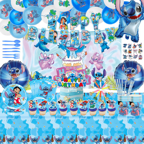 204Pcs Cartoon Birthday Party Decorations, Game Birthday Party Supplies, Included Happy Birthday Banner, Balloons, Backdrop, Cupcake Toppers, Stickers, Plates, Cups, Napkins, Tableware