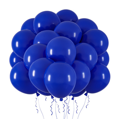 RUBFAC 65pcs Royal Blue Latex Balloons, 12 Inches Helium Party Balloons with Ribbon for Wedding, Birthday, Graduation, Baby Shower, Bridal shower