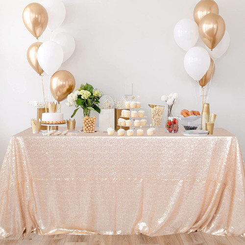 Rectangle Tablecloth Champagne Sequin Tablecloth 90x132-Inch Sequined Table Cover Overlay for 6FT Table Champagne Blush Sequin Table Cloths Glitter Tablecloth for Party/Wedding/Baby Shower Rectangle Tablecloth Champagne Sequin Tablecloth 90x132-Inch Sequined Table Cover Overlay for 6FT Table Champagne Blush Sequin Table Cloths Glitter Tablecloth for Party/Wedding/Baby Shower