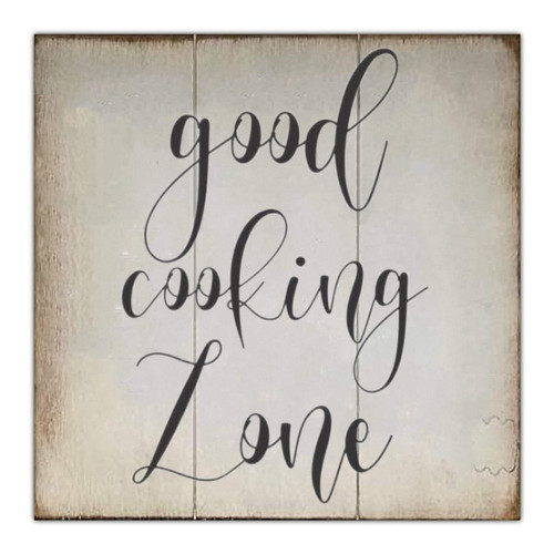 Rustic Wooden Sign Vintage Wall Plaque Good Cooking Zone Wood Sign Wall Hanging Home Decor for Farmhouse 12x12inch