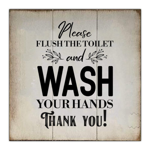 Rustic Wood Sign Bathroom Decor Flush The Toilet Sign Decorative Toilet Wooden Sign with Funny Quote Wall Decoration Home Decor for Toilet Washroom Restroom Lavatory Funny Sign for Toilet