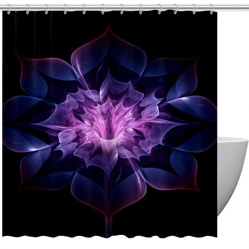KQNZT Shower Curtains for Bathroom, Fabric Shower Curtain with Hooks, Stylish Modern Curtain, Bath Decor, Purple Flower Modern Art Floral