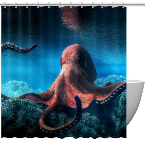 KQNZT Shower Curtains for Bathroom, Fabric Shower Curtain with Hooks, Stylish Modern Curtain, Bath Decor, Octopus Ocean KQNZT Shower Curtains for Bathroom, Fabric Shower Curtain with Hooks, Stylish Modern Curtain, Bath Decor, Octopus Ocean