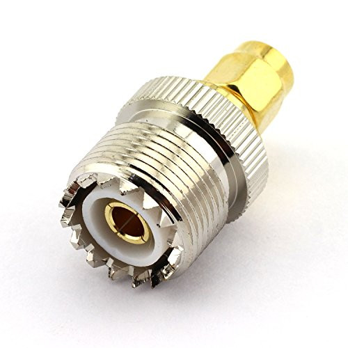 DGZZI 2-Pack UHF Female to SMA Male RF Coaxial Adapter UHF to SMA Coax Jack Connector