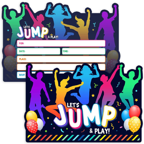 Simimi art Bounce House or Jumping Party Invitations - Trampoline Jump Birthday Invite - Trampoline Birthday Party - 30 Cards + 30 Envelopes